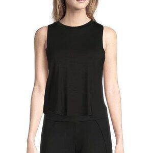 NWT Jala Tank Top Women's Size L Black Jersey Knit Round Neck Muscle T-Shirt